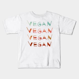 VEGAN - Stacked Watercolor VEGANS Kids T-Shirt